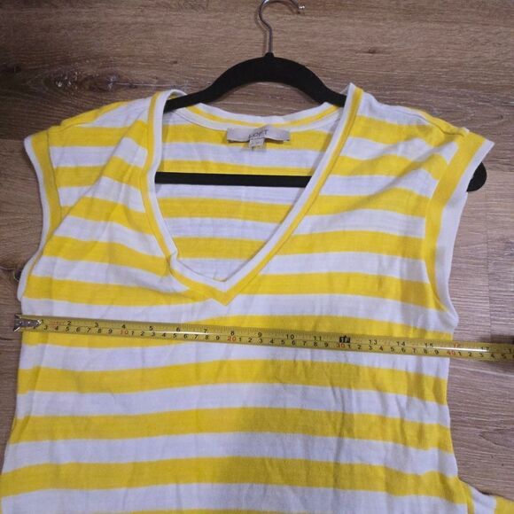 LOFT Yellow and White V-Neck Sundress - Picture 7 of 9